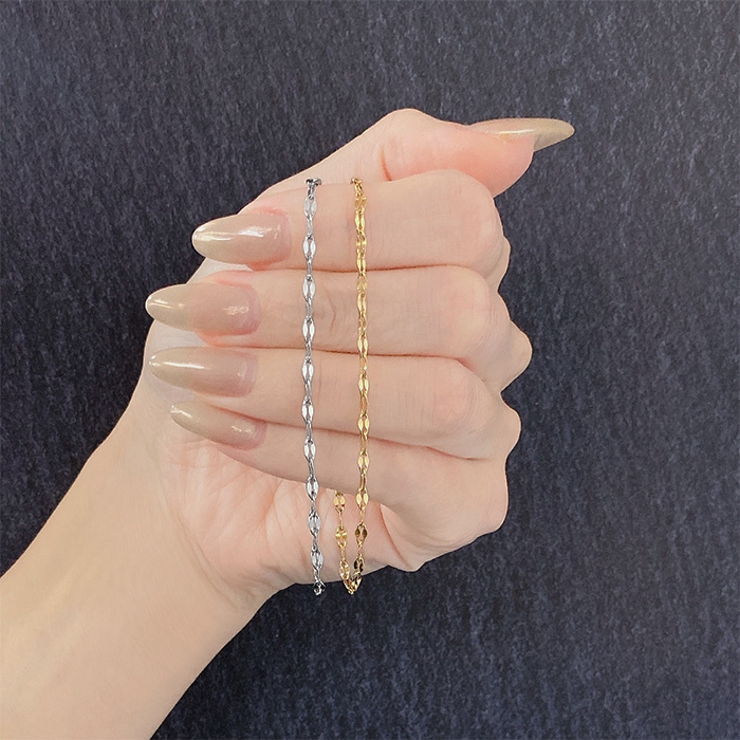 ペタルチェーンステンレスブレスレット シルバーゴールドサージカルステンレス華奢 … | FACION | 詳細画像9 