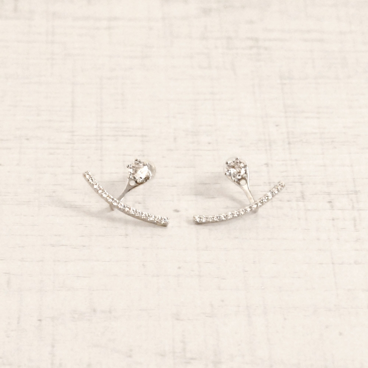 シルバー | ストーン付カーブライン2WAYピアス シルバーゴールドレディースインスタ | FACION