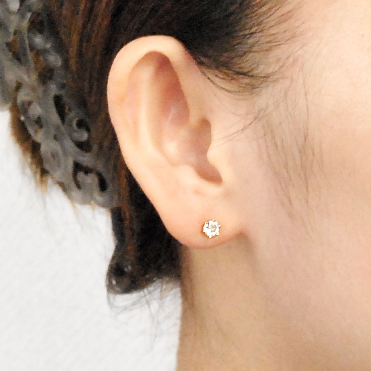 ストーン付カーブライン2WAYピアス シルバーゴールドレディースインスタ | FACION | 詳細画像7 