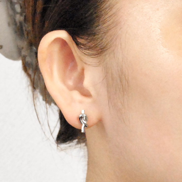 ツイストノットメタルピアス シルバーゴールド結びプチプラ | FACION | 詳細画像5 