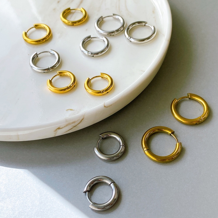 両耳用ステンレスフープピアス サージカルステンレス メンズ レディース 開閉式 | FACION | 詳細画像2 
