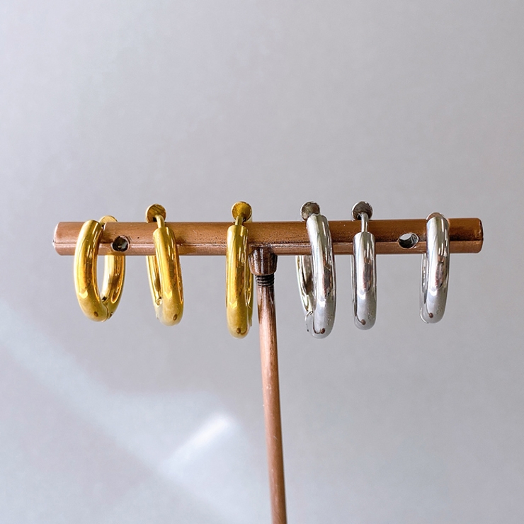 両耳用ステンレスフープピアス サージカルステンレス メンズ レディース 開閉式 | FACION | 詳細画像4 