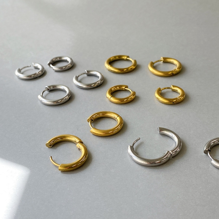 両耳用ステンレスフープピアス サージカルステンレス メンズ レディース 開閉式 | FACION | 詳細画像5 