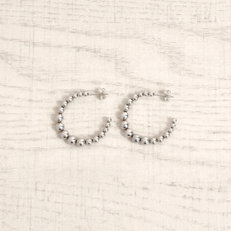 シルバー | メタルボールステンレスフープピアス サージカルステンレスレディース | FACION