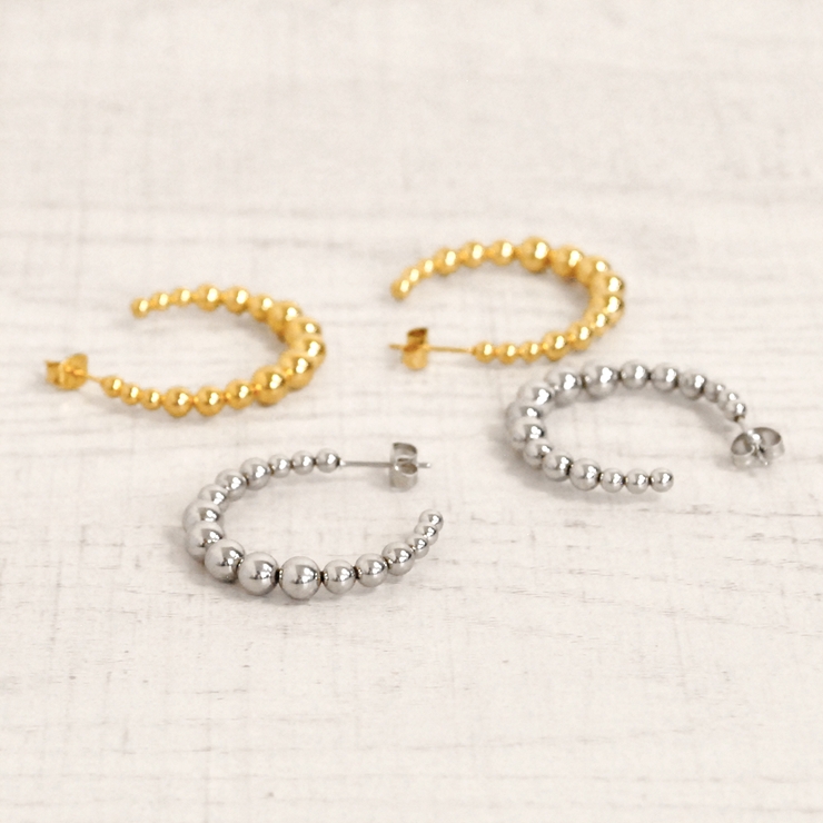 メタルボールステンレスフープピアス サージカルステンレスレディース | FACION | 詳細画像2 