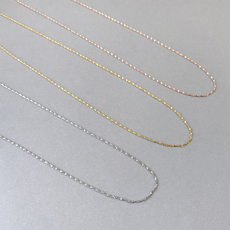 スクリューチェーンステンレスネックレス 華奢 316L | FACION | 詳細画像1 