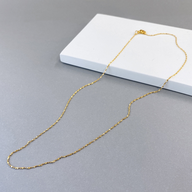 ゴールド | スクリューチェーンステンレスネックレス 華奢 316L | FACION