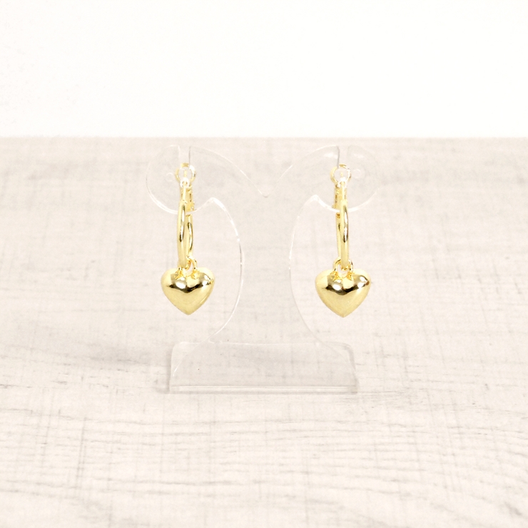 ゴールド | プランプメタルハートフープピアス  シルバーゴールドレディース | FACION