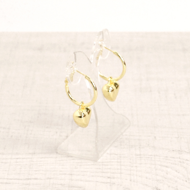 プランプメタルハートフープピアス  シルバーゴールドレディース | FACION | 詳細画像2 