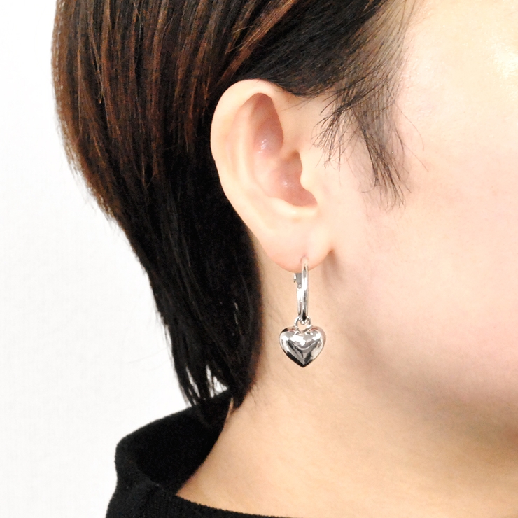 プランプメタルハートフープピアス  シルバーゴールドレディース | FACION | 詳細画像4 