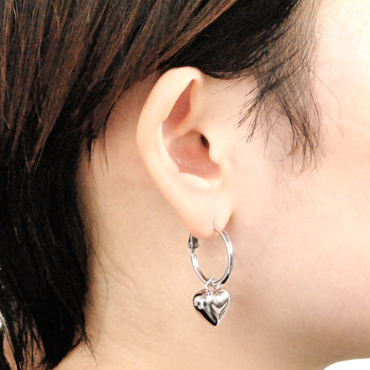 プランプメタルハートフープピアス  シルバーゴールドレディース | FACION | 詳細画像6 