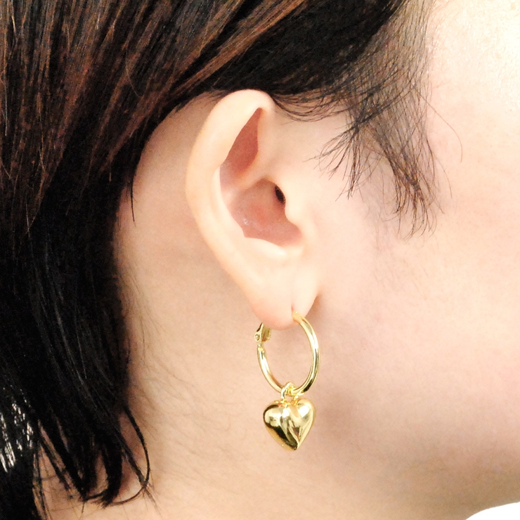プランプメタルハートフープピアス  シルバーゴールドレディース | FACION | 詳細画像7 