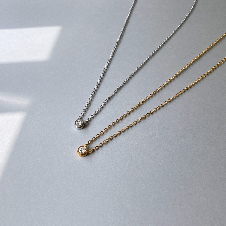 一粒ラウンドストーンステンレスネックレス レディース サージカルステンレス316… | FACION | 詳細画像3 