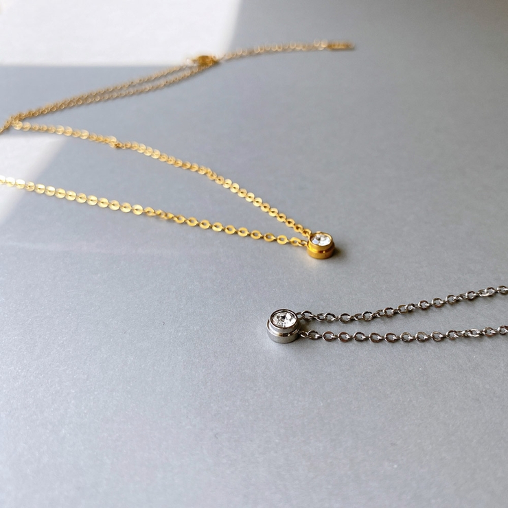 一粒ラウンドストーンステンレスネックレス レディース サージカルステンレス316… | FACION | 詳細画像5 