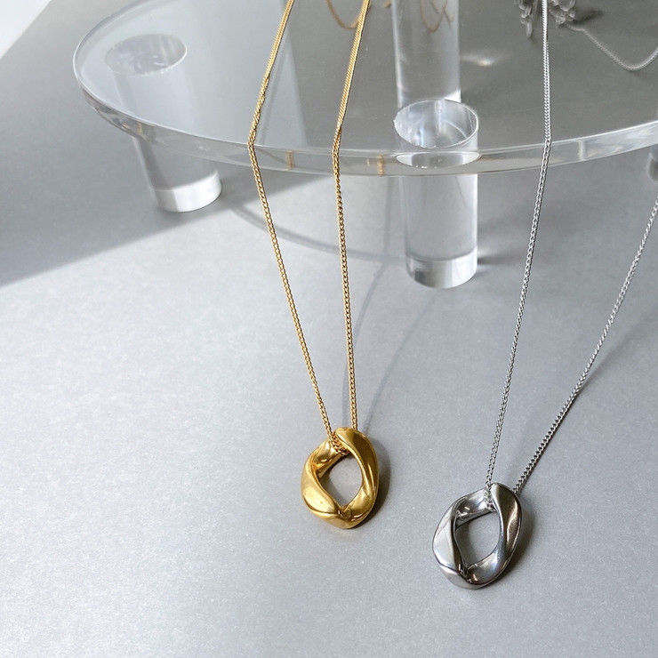 ニュアンスオーバルステンレスネックレス レディースサージカルステンレス316L | FACION | 詳細画像1 