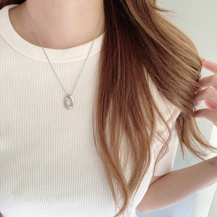 ニュアンスオーバルステンレスネックレス レディースサージカルステンレス316L | FACION | 詳細画像11 