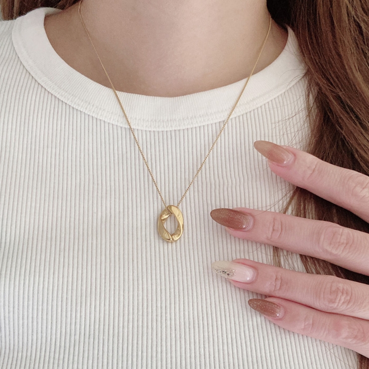 ニュアンスオーバルステンレスネックレス レディースサージカルステンレス316L | FACION | 詳細画像12 