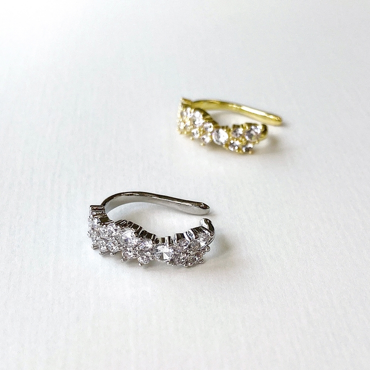 片耳用ジルコニアストーンイヤーカフ 軟骨ピアスイヤリングレディース | FACION | 詳細画像1 