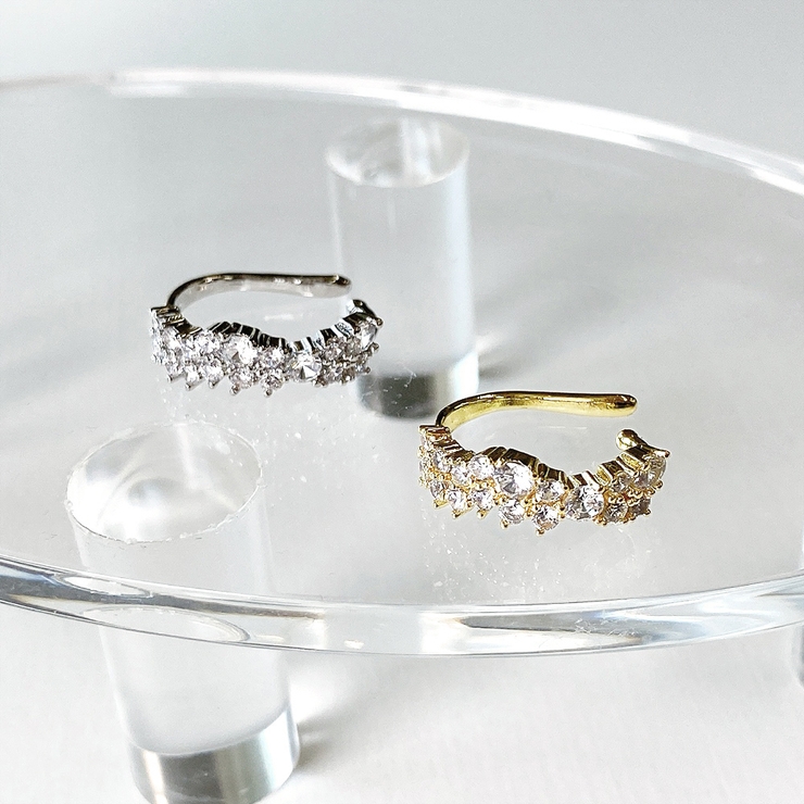 片耳用ジルコニアストーンイヤーカフ 軟骨ピアスイヤリングレディース | FACION | 詳細画像2 