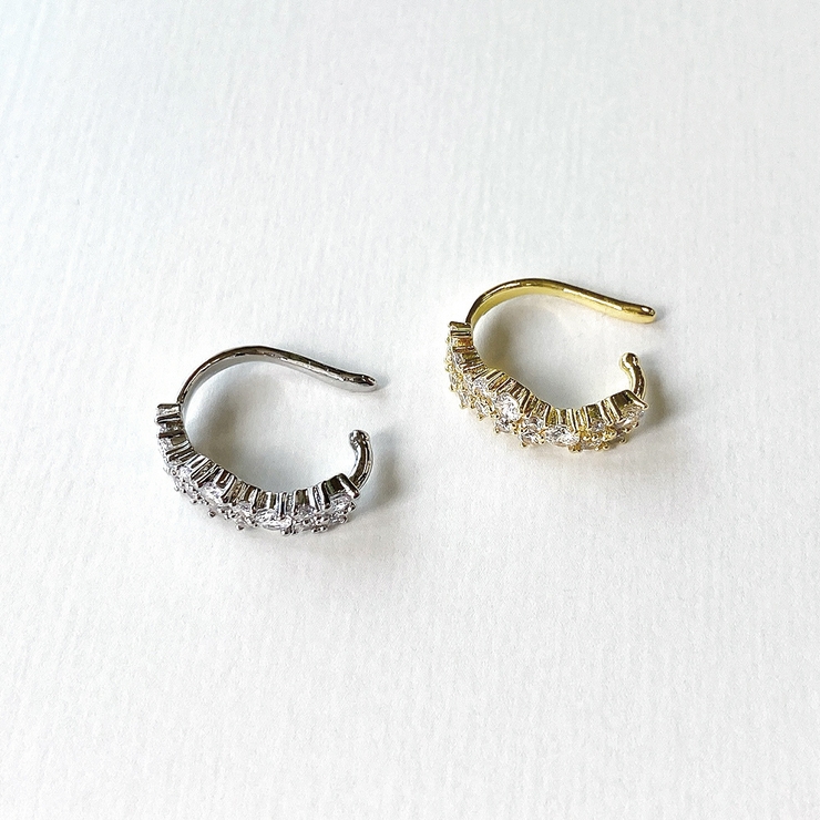 片耳用ジルコニアストーンイヤーカフ 軟骨ピアスイヤリングレディース | FACION | 詳細画像3 