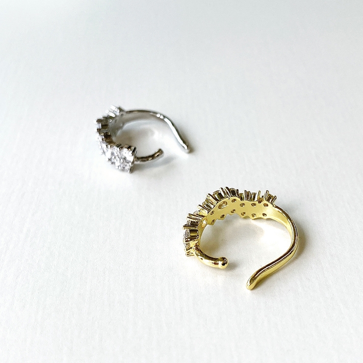 片耳用ジルコニアストーンイヤーカフ 軟骨ピアスイヤリングレディース | FACION | 詳細画像4 