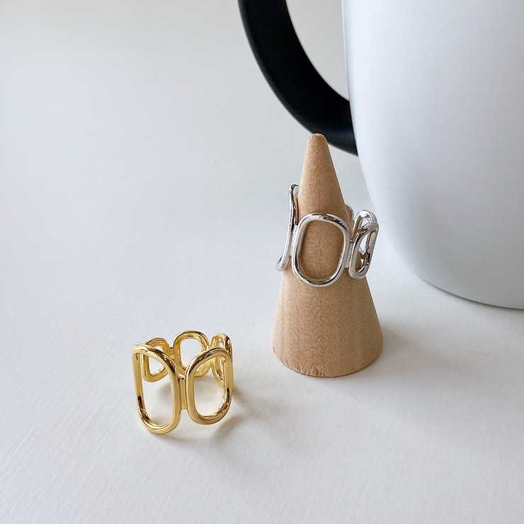 オーバルグローイングリング 指輪 幅広 シルバー ゴールド | FACION | 詳細画像3 