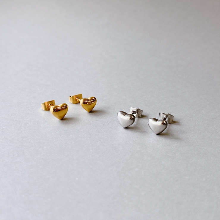 プランプミニハートステンレスピアス  サージカルステンレス316Lレディース | FACION | 詳細画像1 