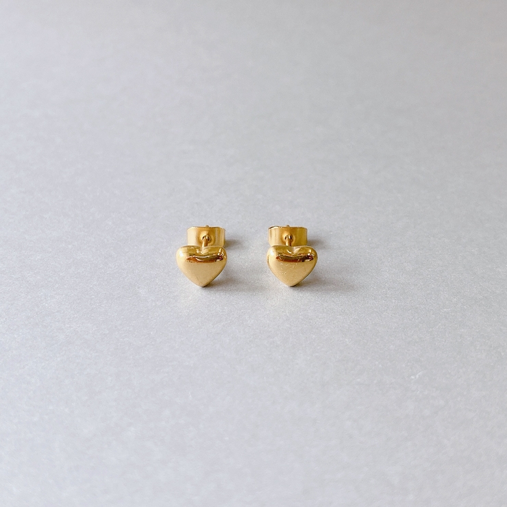 ゴールド | プランプミニハートステンレスピアス  サージカルステンレス316Lレディース | FACION