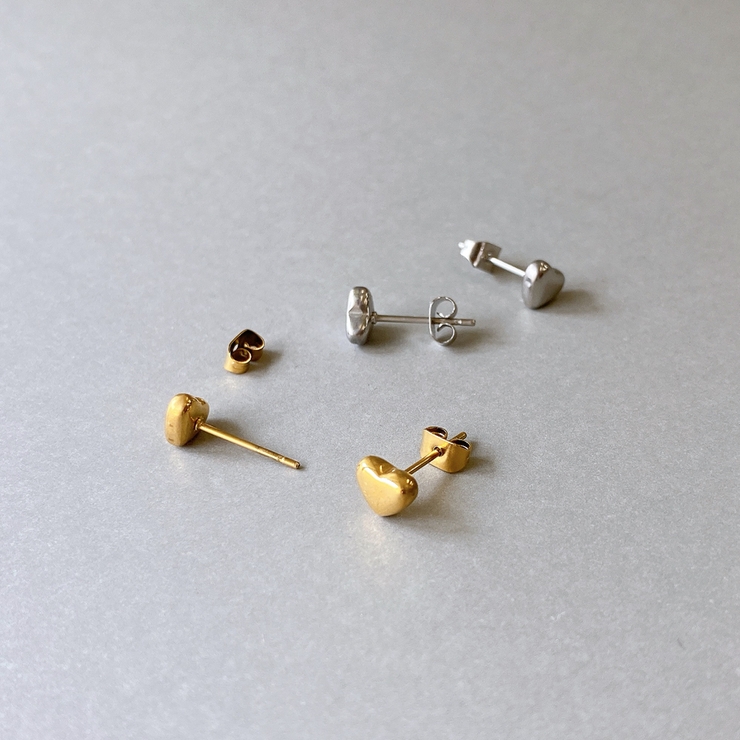 プランプミニハートステンレスピアス  サージカルステンレス316Lレディース | FACION | 詳細画像3 