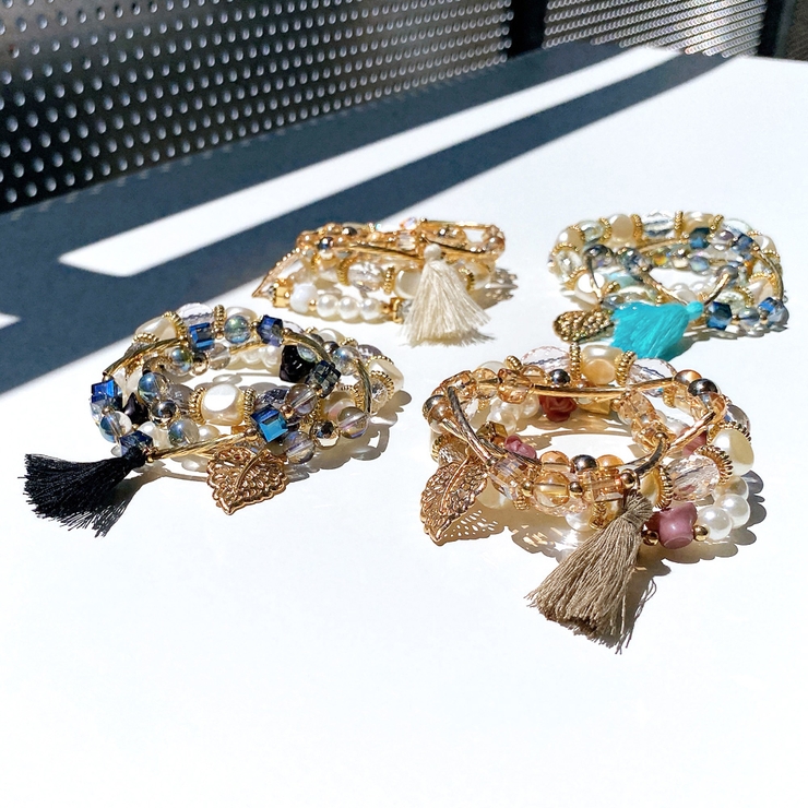 ボヘミアンビーズブレスレット4本セット 夏 アジアン | FACION | 詳細画像1 