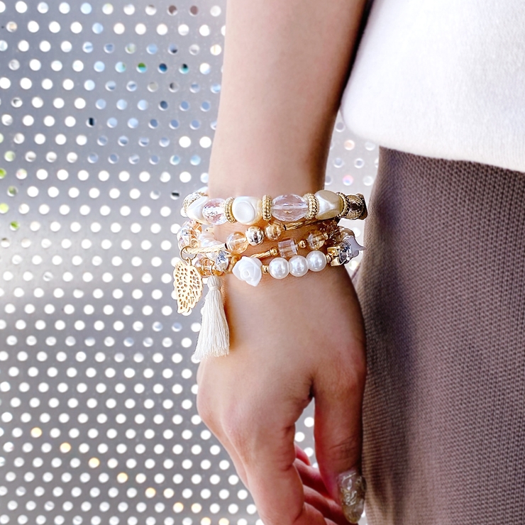 ボヘミアンビーズブレスレット4本セット 夏 アジアン | FACION | 詳細画像6 