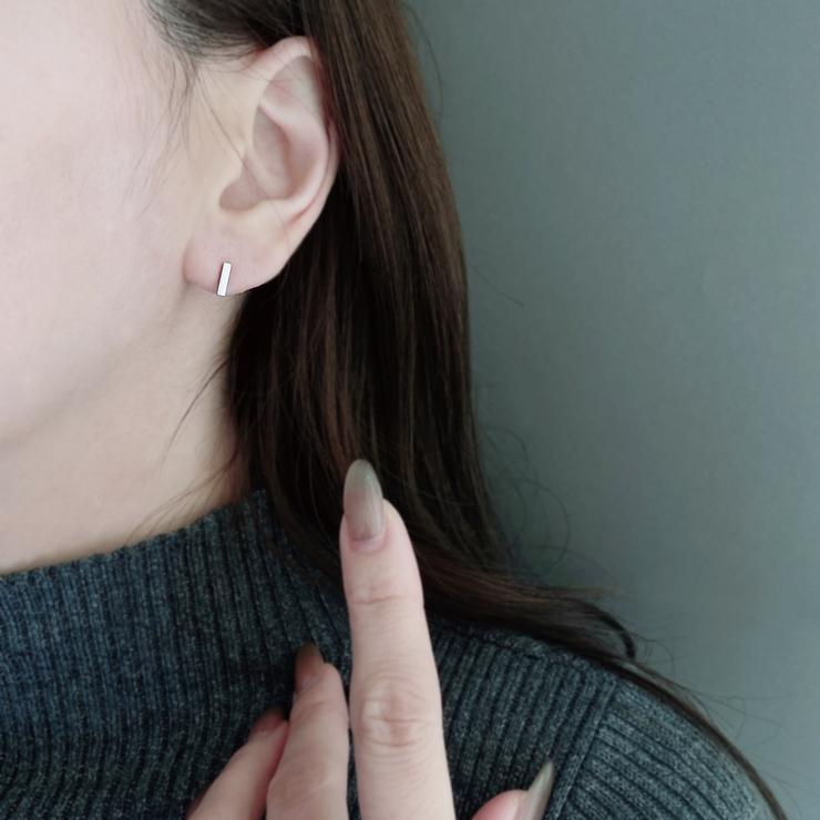 プチラインバーステンレスピアス レディースサージカルステンレス316L | FACION | 詳細画像5 