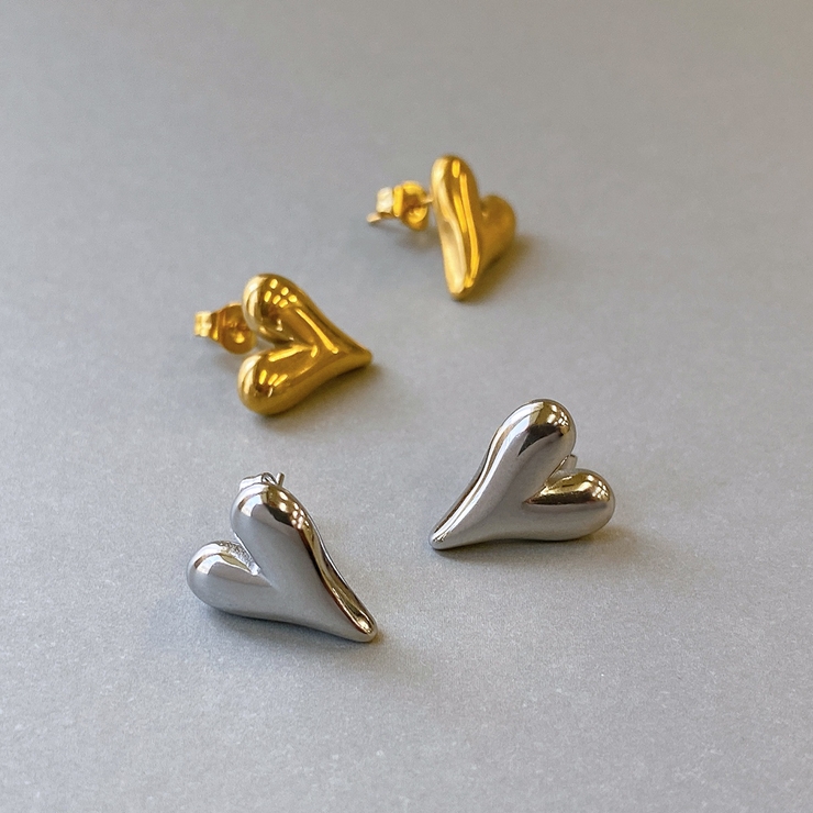 ニュアンスハートステンレスピアス サージカルステンレス316L  レディース | FACION | 詳細画像1 