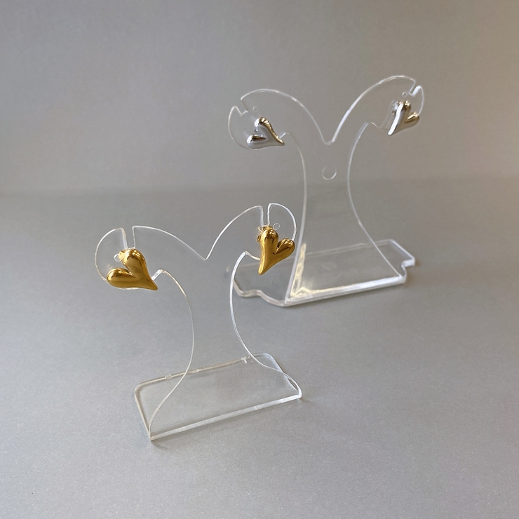 ニュアンスハートステンレスピアス サージカルステンレス316L  レディース | FACION | 詳細画像2 