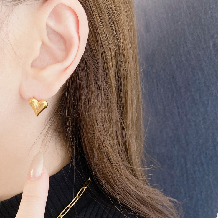 ニュアンスハートステンレスピアス サージカルステンレス316L  レディース | FACION | 詳細画像5 