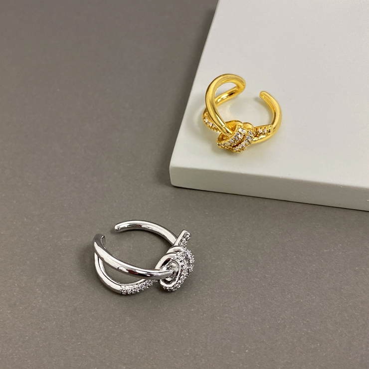 ストーン付ノットリボンパヴェリング 指輪 結び レディース ジルコニア | FACION | 詳細画像2 