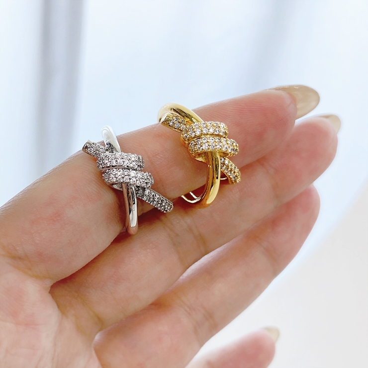 ストーン付ノットリボンパヴェリング 指輪 結び レディース ジルコニア | FACION | 詳細画像8 