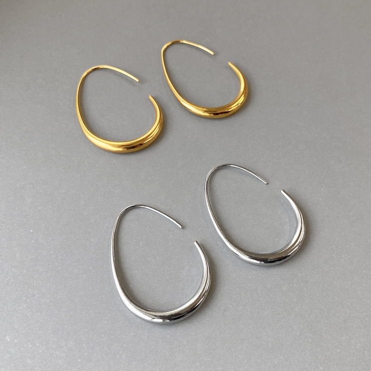 大振りドロップフープステンレスピアス サージカルステンレス316L レディース | FACION | 詳細画像2