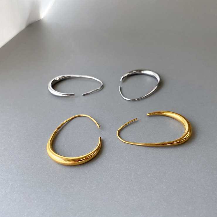 大振りドロップフープステンレスピアス サージカルステンレス316L レディース | FACION | 詳細画像3