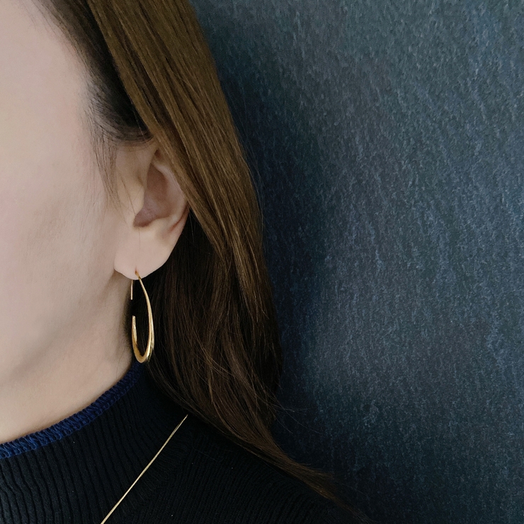 大振りドロップフープステンレスピアス サージカルステンレス316L レディース | FACION | 詳細画像5