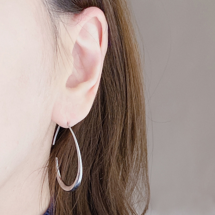 大振りドロップフープステンレスピアス サージカルステンレス316L レディース | FACION | 詳細画像6