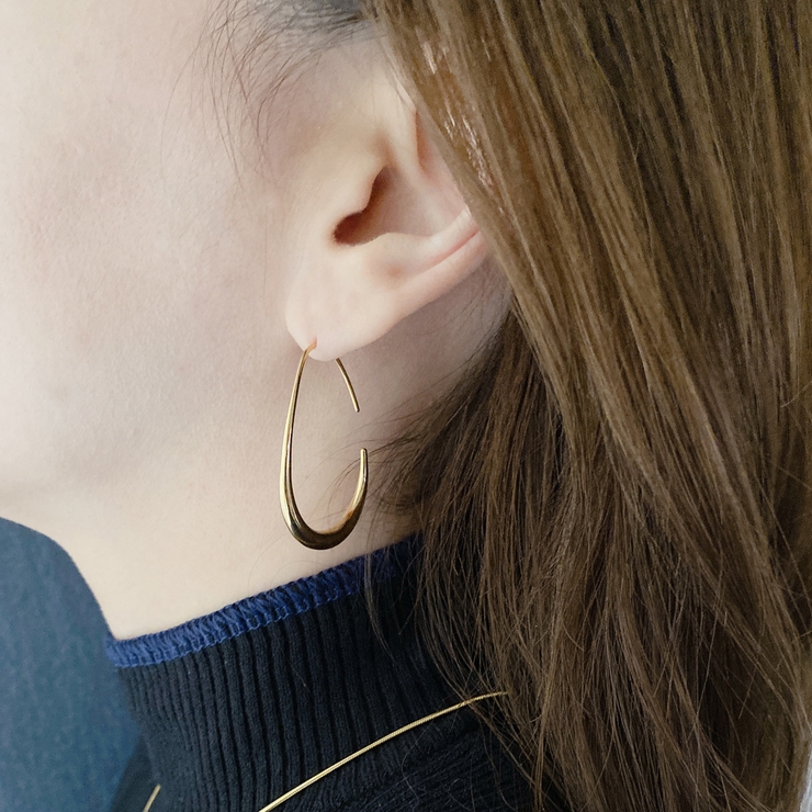 大振りドロップフープステンレスピアス サージカルステンレス316L レディース | FACION | 詳細画像7