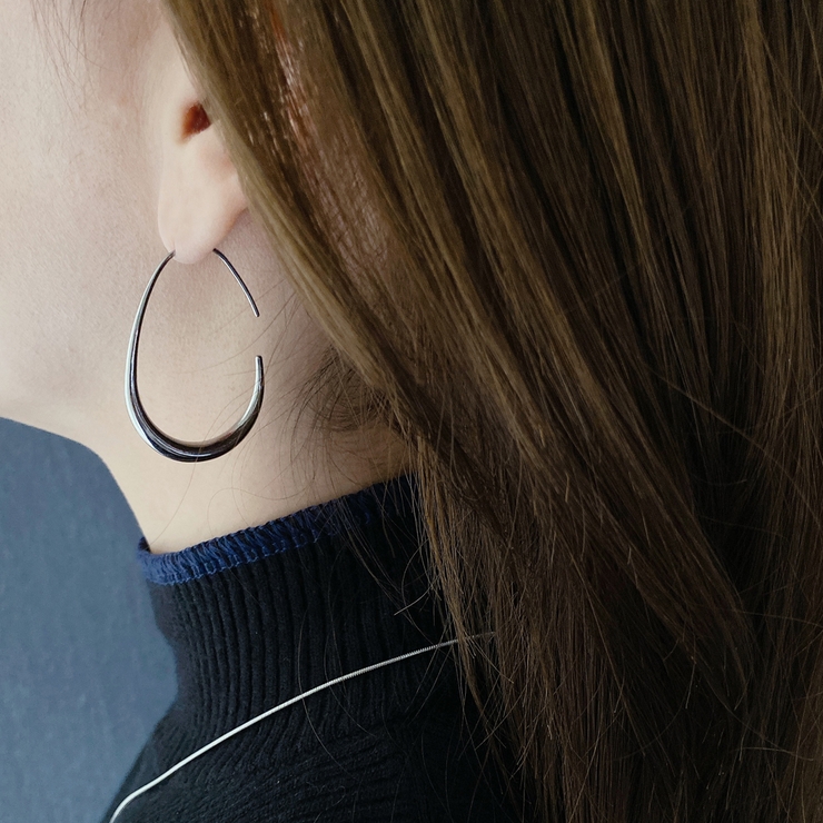 大振りドロップフープステンレスピアス サージカルステンレス316L レディース | FACION | 詳細画像9