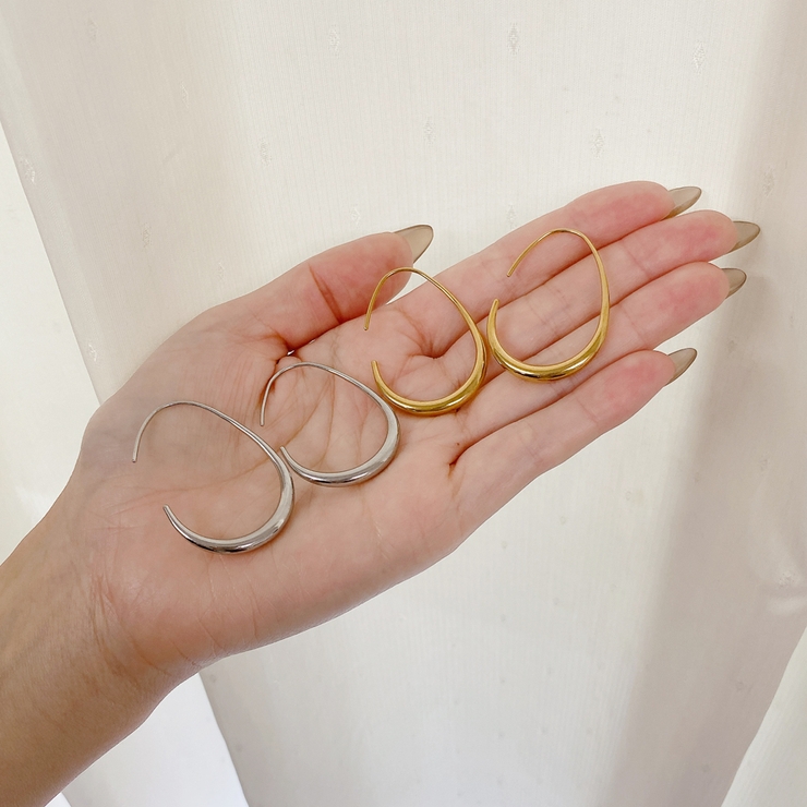 大振りドロップフープステンレスピアス サージカルステンレス316L レディース | FACION | 詳細画像10