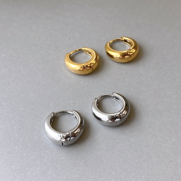 ドロップフープ開閉式ステンレスピアス SUS316L 中折れ | FACION | 詳細画像1 