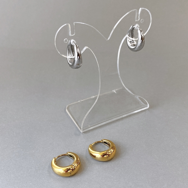 ドロップフープ開閉式ステンレスピアス SUS316L 中折れ | FACION | 詳細画像2 