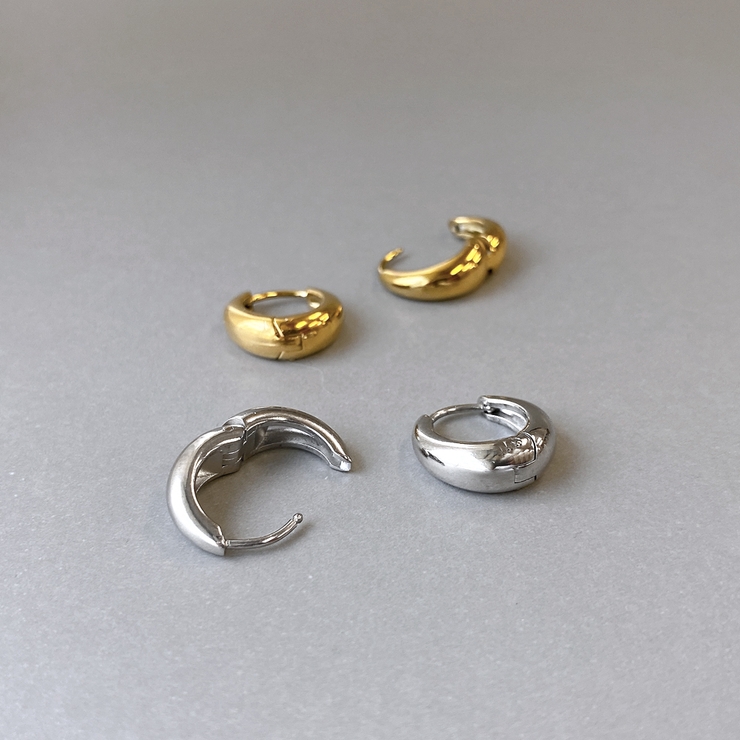 ドロップフープ開閉式ステンレスピアス SUS316L 中折れ | FACION | 詳細画像3 