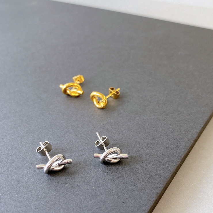 ノットメタルステンレススタッドピアス  サージカルステンレス316L 結び | FACION | 詳細画像4