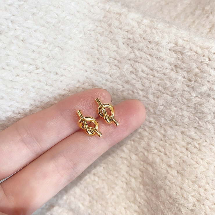 ノットメタルステンレススタッドピアス  サージカルステンレス316L 結び | FACION | 詳細画像5