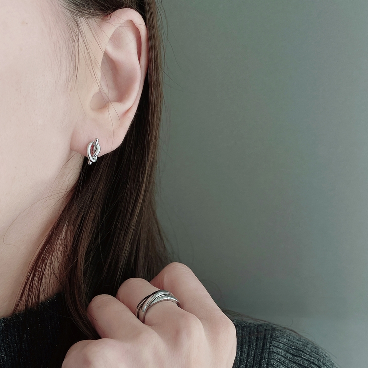 ノットメタルステンレススタッドピアス  サージカルステンレス316L 結び | FACION | 詳細画像6